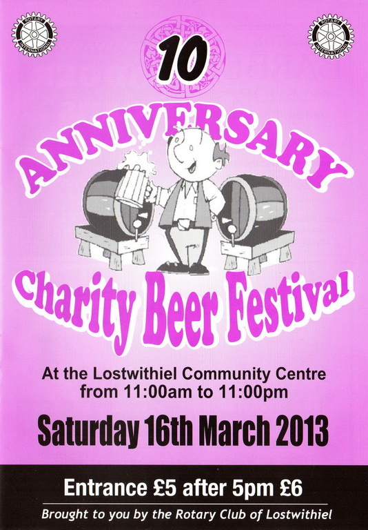 10th (2013) Lostwithiel Charity Beer Festival Programme